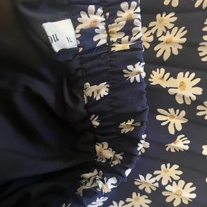 Pleated midi navy skirt